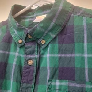 Boy button down Long Sleeve Shirt plaid long sleeve  Large 10/12